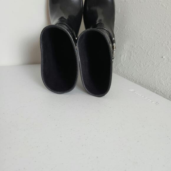 Michael Kors FULTON HARNESS Black Rain Bootie Ankle Boots Shoes US 9 - Picture 7 of 8